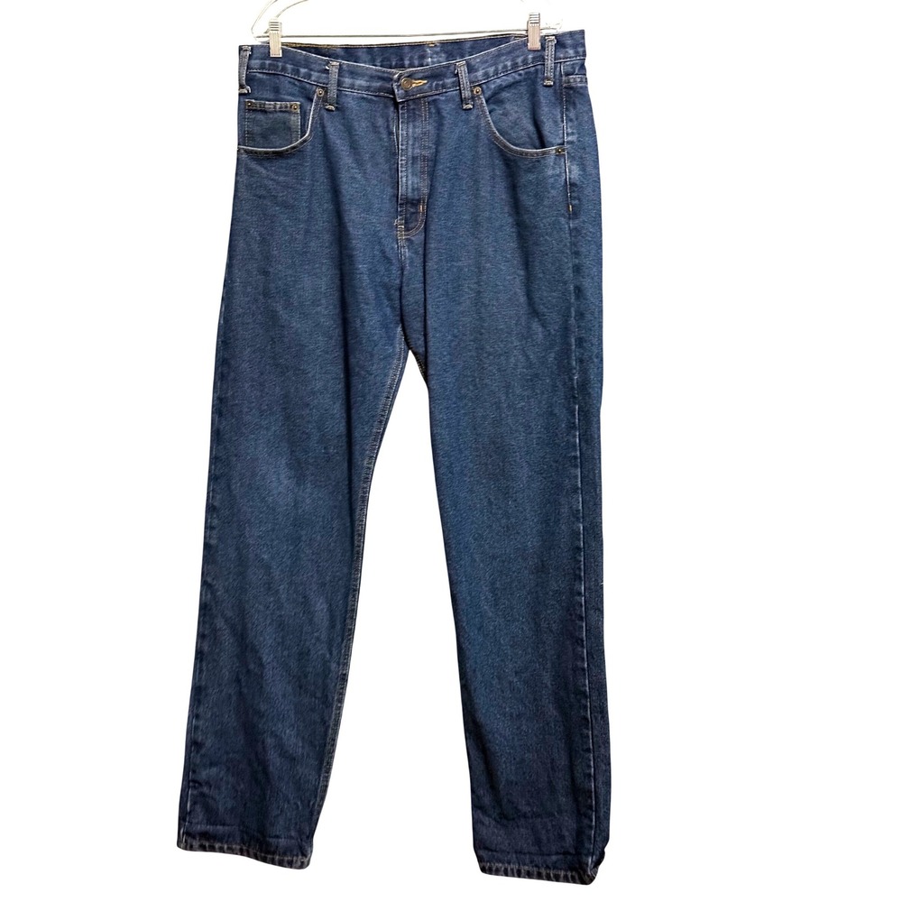 Full Blue Mens Straight Leg Dark Wash Denim Jeans 36x36 Workwear Casual